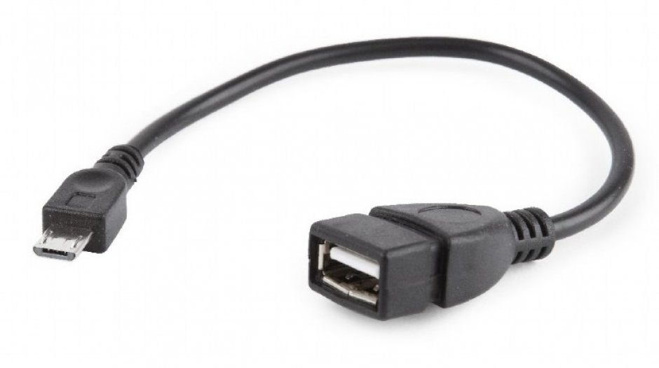 Imagine Adaptor OTG micro USB 2.0 la USB-A T-M 15cm, Gembird A-OTG-AFBM-03