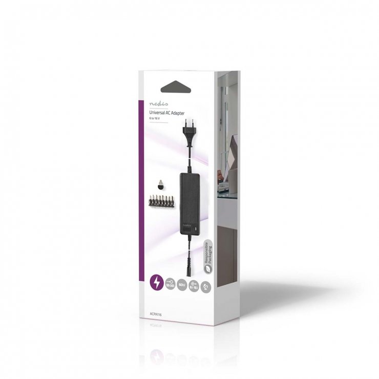 Imagine Alimentator universal 6 - 16V / 60W / 5A, Nedis ACPA116