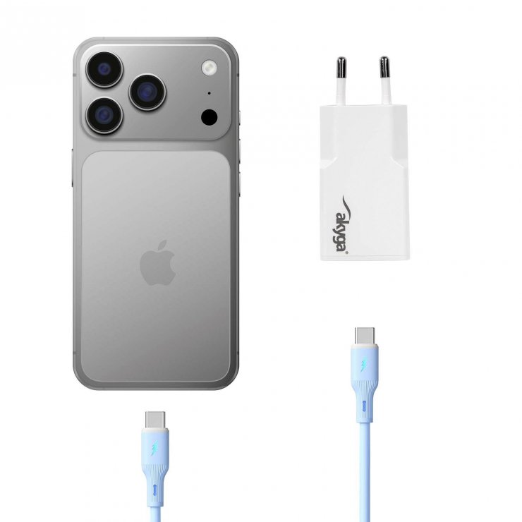 Imagine Incarcator priza USB-A + USB type C PD GaN 30W, Akyga AK-CH-27