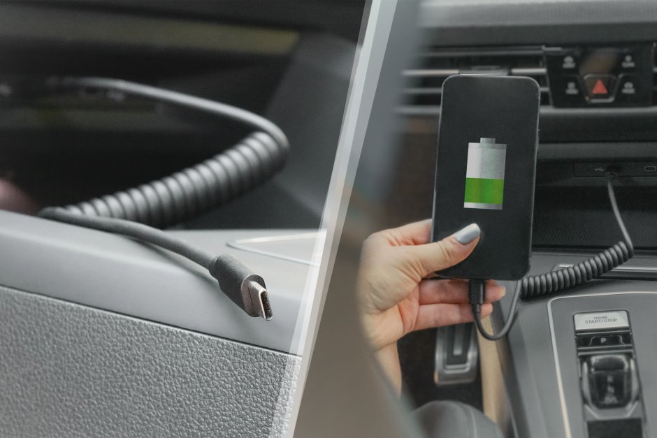 Imagine Cablu spiralat USB 2.0 type C 60W 1m Negru, Digitus AK-300431-006-S