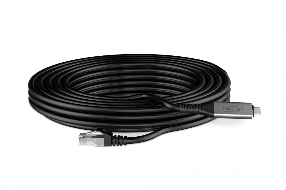 Imagine Cablu de retea USB 3.2 type C la RJ45 CAT 6A S/FTP LSOH 5m, Digitus AK-300601-050-S