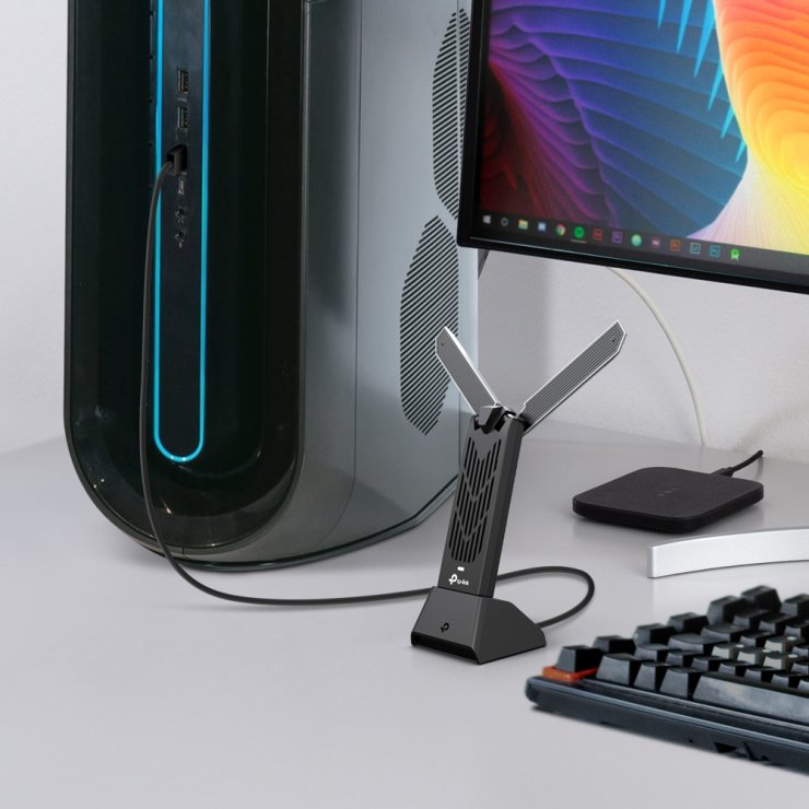 Imagine Placa retea Wireless USB BE6500 Wi-Fi 7 High Gain, TP-LINK Archer TBE400UH