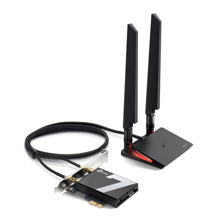 Imagine Placa de retea PCI Express BE9300 Wi-Fi 7 Bluetooth 5.4, TP-LINK Archer TBE550E