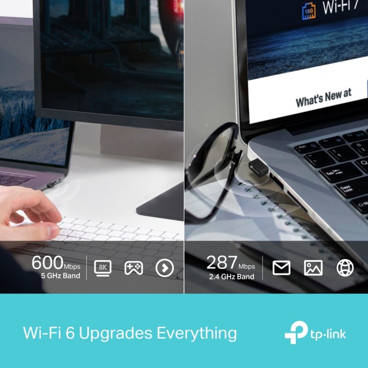 Imagine Adaptor USB AX900 Nano Wi-Fi 6 Bluetooth 5.3, TP-LINK Archer TX10UB Nano