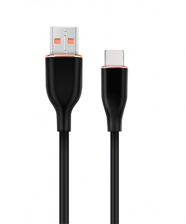 Imagine Cablu silicon USB-A 2.0 la USB type C 1.5m Negru, Gembird CC-USB2S-AMCM-1.5M-BK