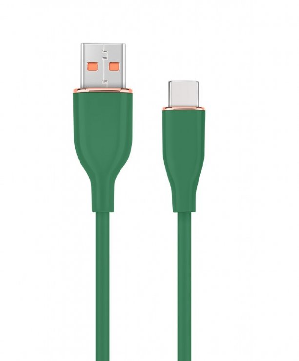 Imagine Cablu silicon USB-A 2.0 la USB type C 1.5m Verde, Gembird CC-USB2S-AMCM-1.5M-G