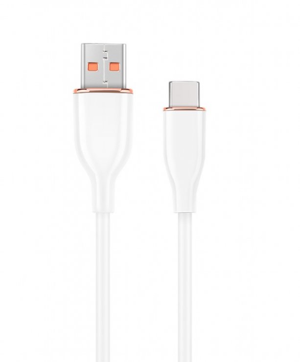 Imagine Cablu silicon USB-A 2.0 la USB type C 1.5m Alb, Gembird CC-USB2S-AMCM-1.5M-W