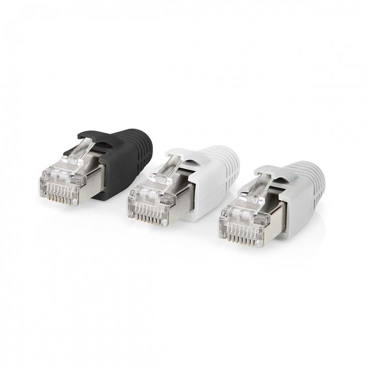 Imagine Set 10 buc conector RJ45 CAT6a FTP + manson, Nedis CCBW89380GY