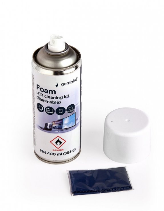 Imagine Spray cu spuma pentru curatare monitor 400ml, Gembird CK-LCD-08