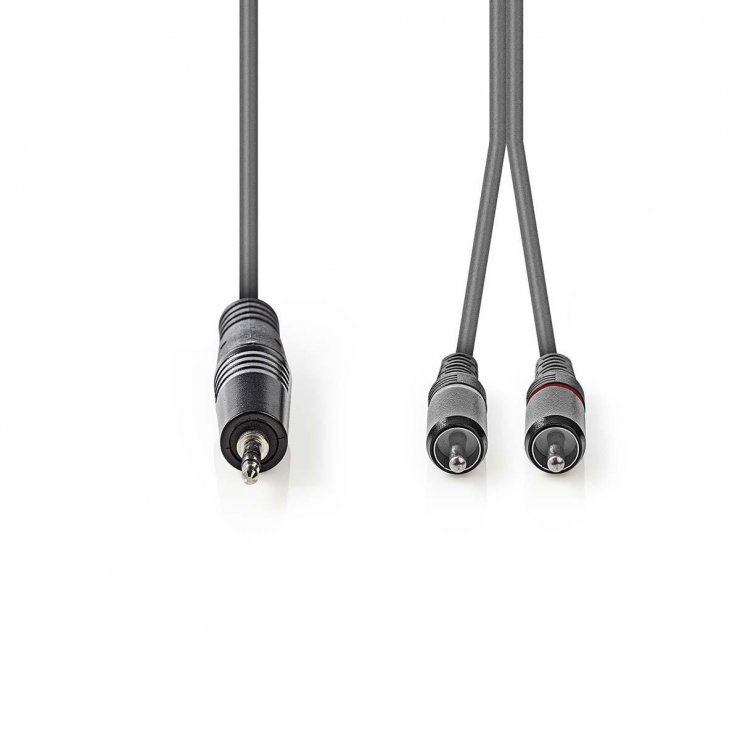 Imagine Cablu audio jack stereo 3.5mm la 2 x RCA T-T 3m, Nedis COTH22200GY30