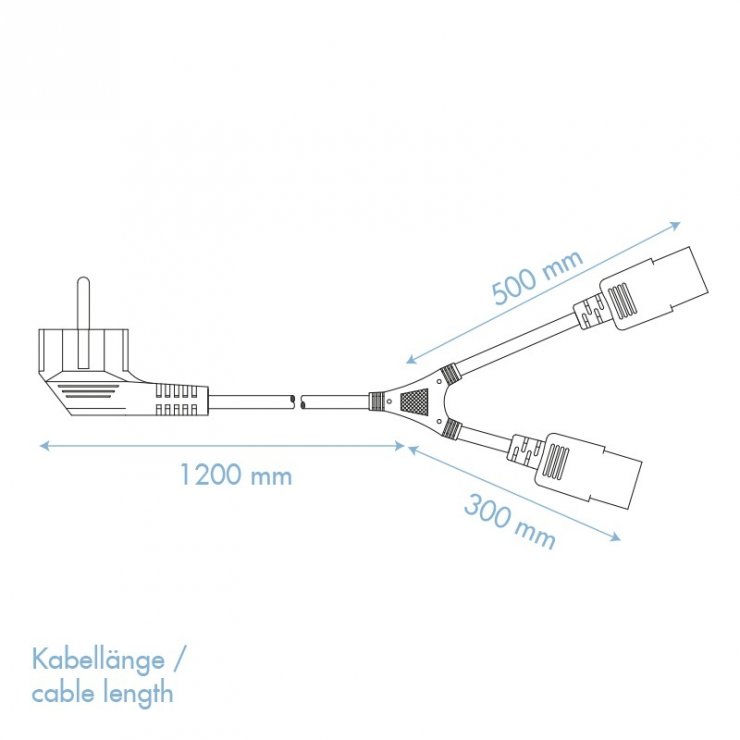 Imagine Cablu alimentare Schuko la 2 x C13 1.7m Negru, Logilink CP101
