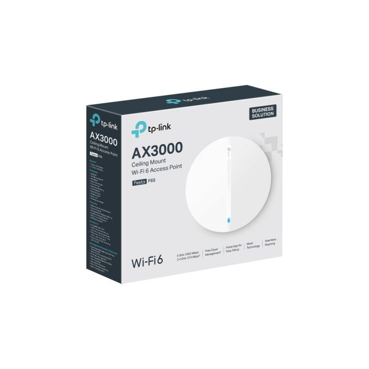 Imagine Access Point WiFi 6 AX3000 montare tavan, TP-LINK FESTA F65