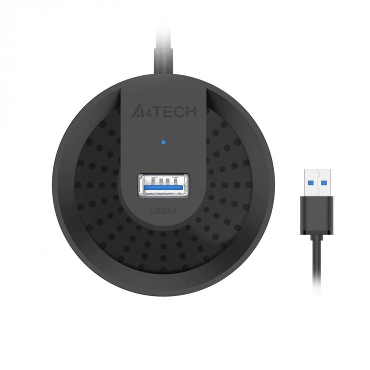 Imagine HUB  USB 3.2-A la 4 x USB-A 1m Negru, A4Tech HUB-30-BK
