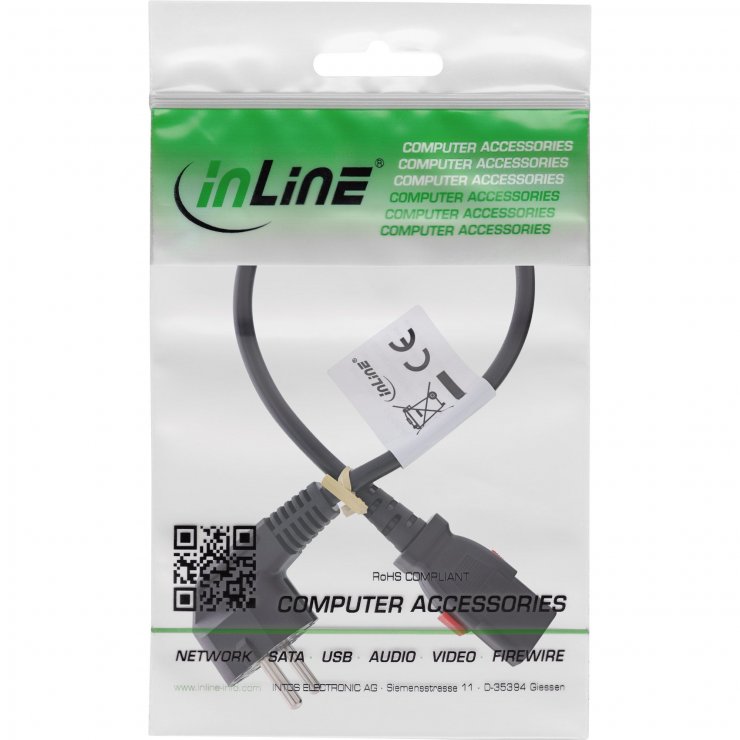 Imagine Cablu de alimentare Schuko la C13 lockable 0.5m, InLine IL16954L