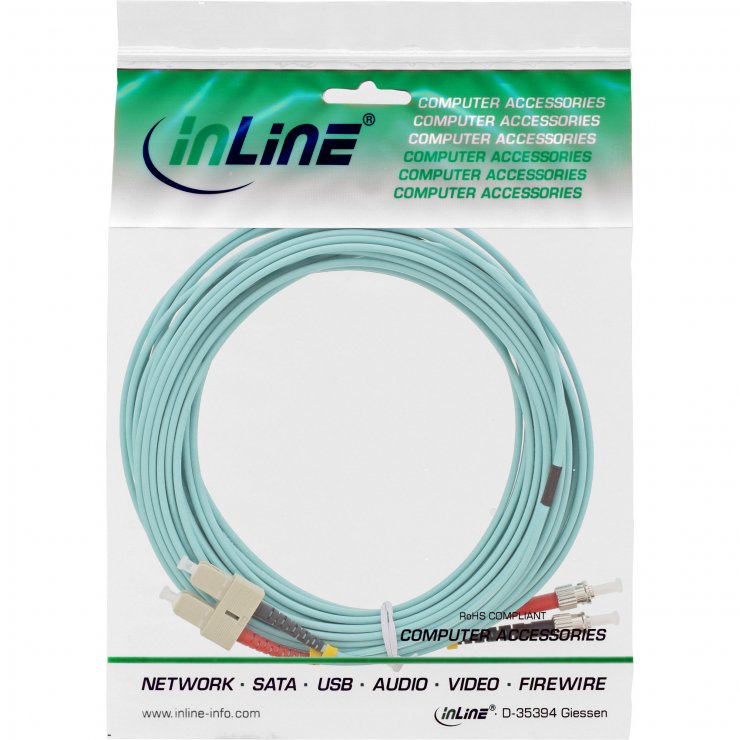 Imagine Cablu fibra optica Duplex Multimode SC-ST LSOH OM3 25m, InLine IL82525O