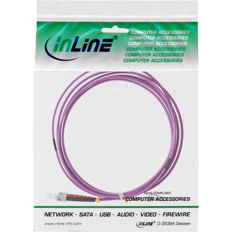 Imagine Cablu fibra optica Duplex Multimode LC-ST LSOH OM4 15m, InLine IL88515P