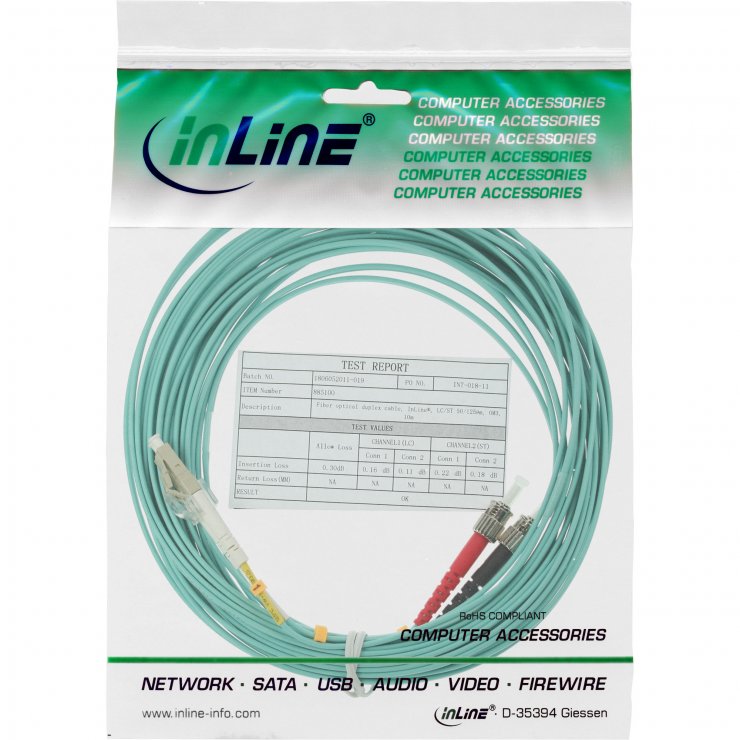 Imagine Cablu fibra optica Duplex Multimode LC-ST LSOH OM3 25m, InLine IL88518O