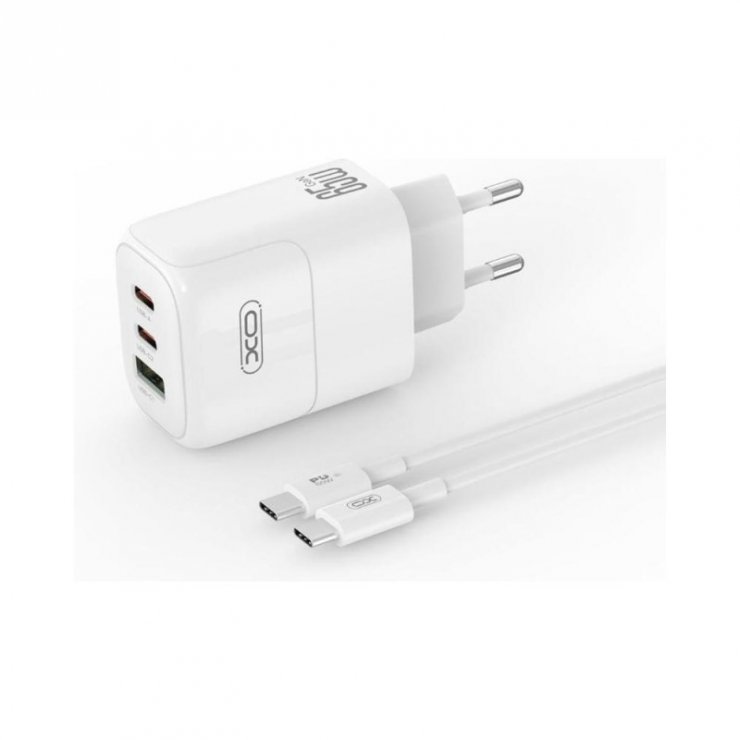 Imagine Incarcator priza 2 x USB-C + 1 x USB-A 65W Alb, L139