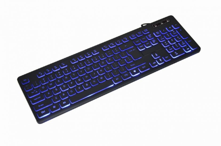 Imagine Tastatura Multimedia USB backlight 3 culori Black, Gembird KB-UML3-02