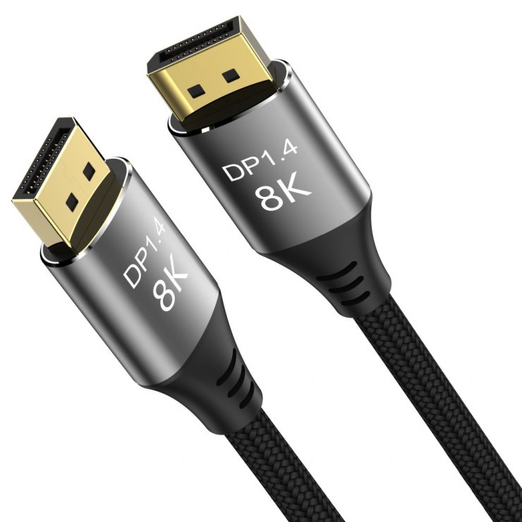 Imagine Cablu Displayport 8K60Hz/4K144Hz 9m brodat Negru, kport13-09