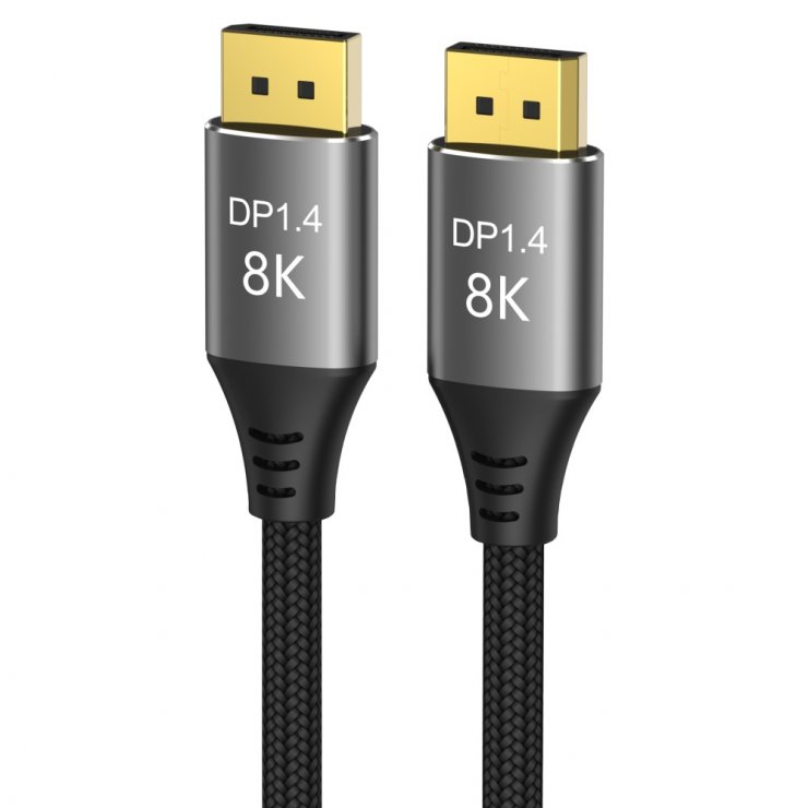 Imagine Cablu Displayport 8K60Hz/4K144Hz 7.5m brodat Negru, kport13-07