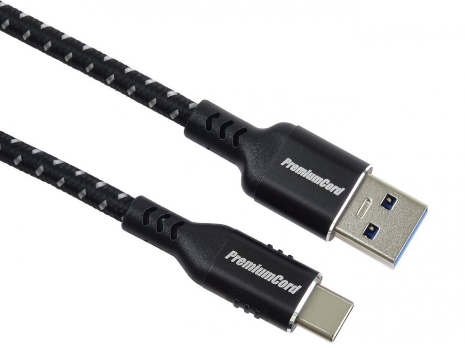 Imagine Cablu USB 3.2-A la USB type C T-T 2m brodat Negru, ku31cx2