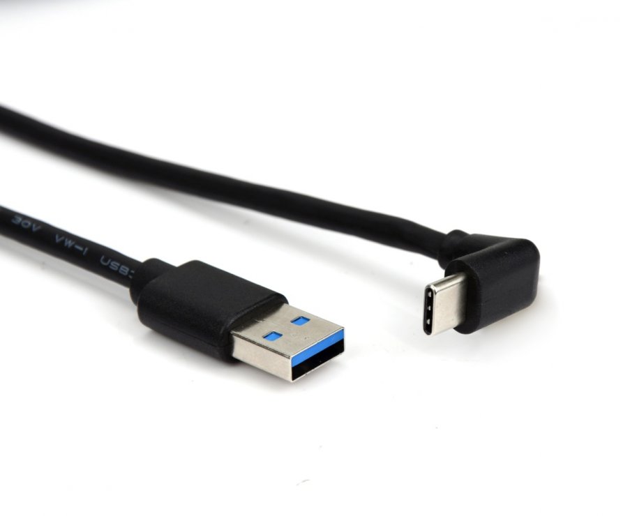 Imagine Cablu USB-A 3.2 la USB type C drept/unghi 3m, ku31cze3bk