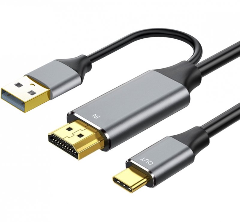 Imagine Cablu HDMI la USB type C 4K60Hz cu alimentare USB T-T 2m, ku31hdmi25