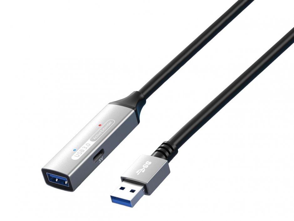 Imagine Cablu prelungitor USB 3.2-A activ cu alimentare T-M 5m, ku3rep5al