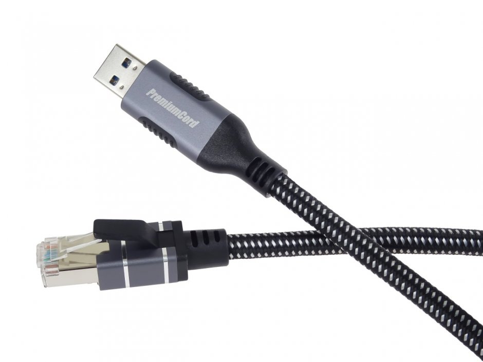 Imagine Cablu de retea USB 3.2-A la RJ45 LAN Cat.6 FTP T-T 3m, kunet3