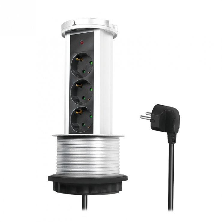 Imagine Prelungitor cu 3 x Schuko tip turn 1.8m, Logilink LPS235A