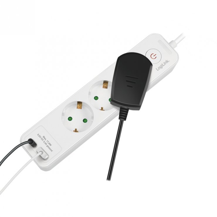 Imagine Prelungitor cu 3 x Schuko 1 x USB-A + 1 x USB-C 1.5m, Logilink LPS279U