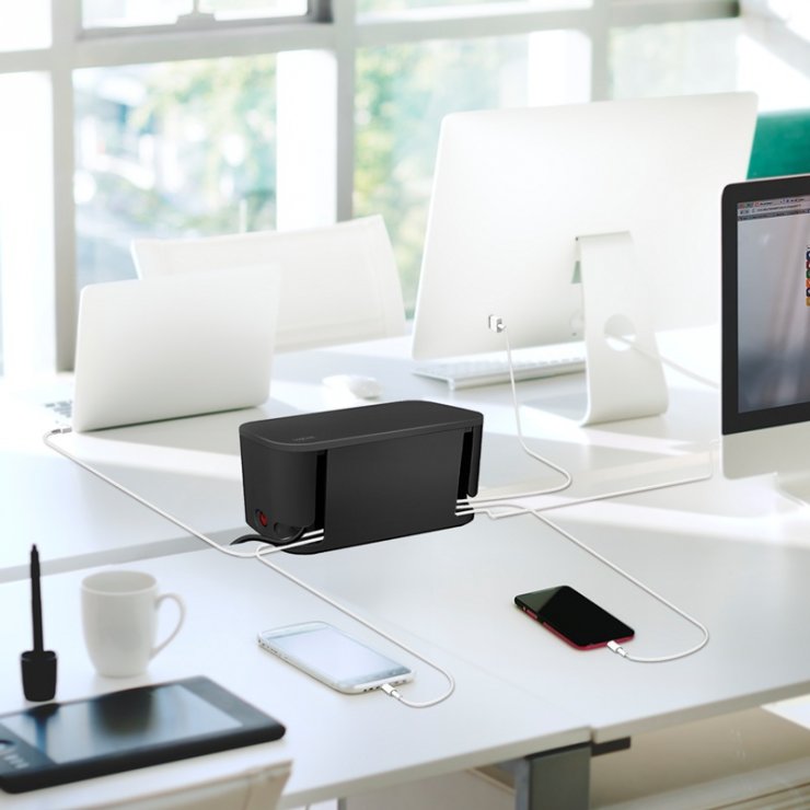 Imagine Cutie depozitare cu prelungitor 4 x Schuko + 1 x Euro + 2 x USB-A + 1 x USB-C Negru, Logilink LPS282U