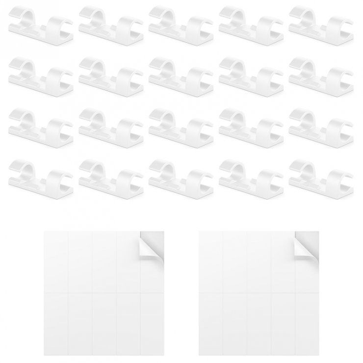 Imagine Set 20 buc clips cabluri Alb, MK5535