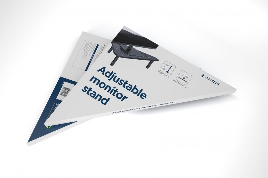 Imagine Stand monitor ajustabil triunghiular Negru, Gembird MS-TABLE-02