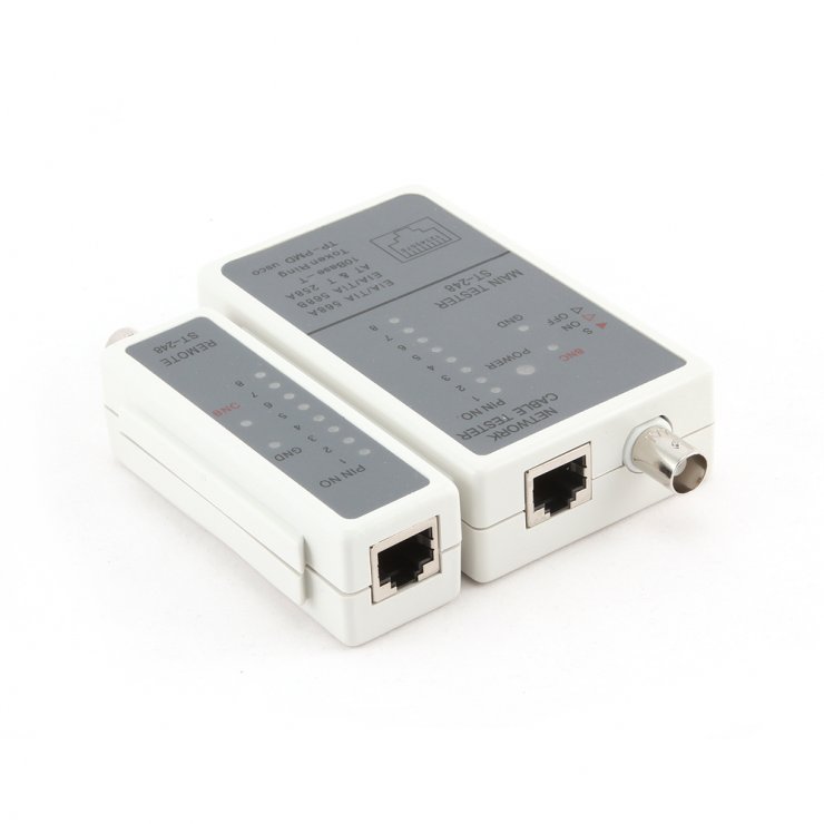 Imagine Tester pentru cablu RJ 45, RG 58, Gembird NCT-1
