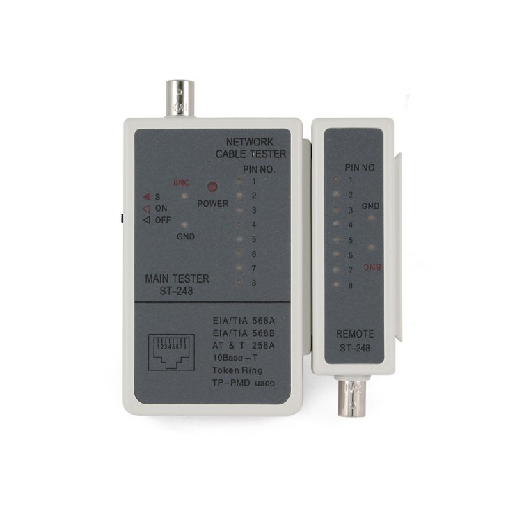 Imagine Tester pentru cablu RJ 45, RG 58, Gembird NCT-1