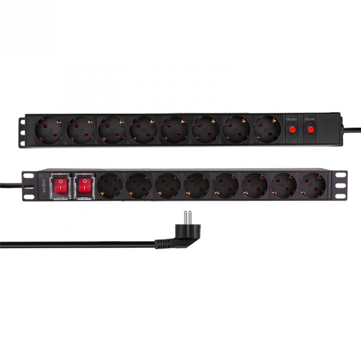 Imagine Prelungitor PDU 19" cu 16 x Schuko 2m, Logilink PDU1601