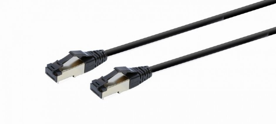 Imagine Cablu de retea RJ45 S/FTP Cat. 8 LSZH 5m Negru, Gembird PP8-LSZHCU-BK-5M