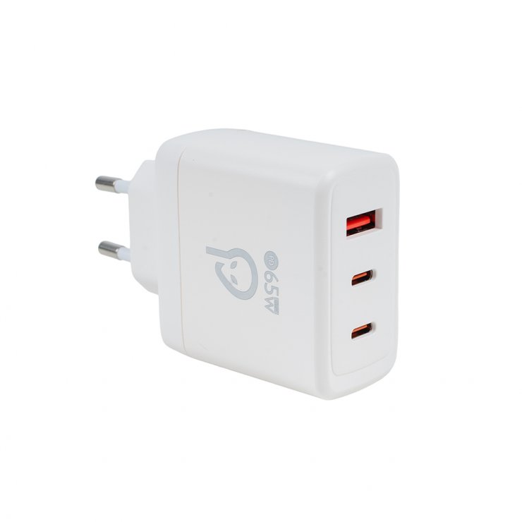 Imagine Incarcator priza 1 x USB-A + 2 x USB type C 60W Alb, Spacer SPAR-TRIOQ-04