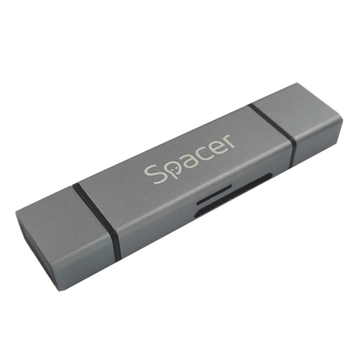 Imagine Cititor de carduri USB type C + USB-A la SD/micro SD, Spacer SPCR-TYPEC-USB-01