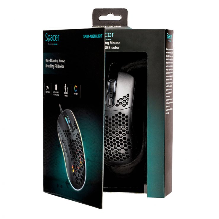 Imagine Mouse optic Gaming USB RGB, Spacer SPGM-ALIEN-LIGHT