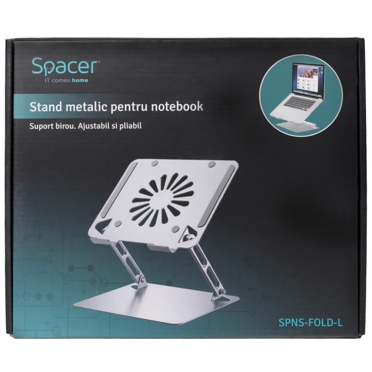 Imagine Stand pliabil pentru notebook 15.6", Spacer SPNS-FOLD-L