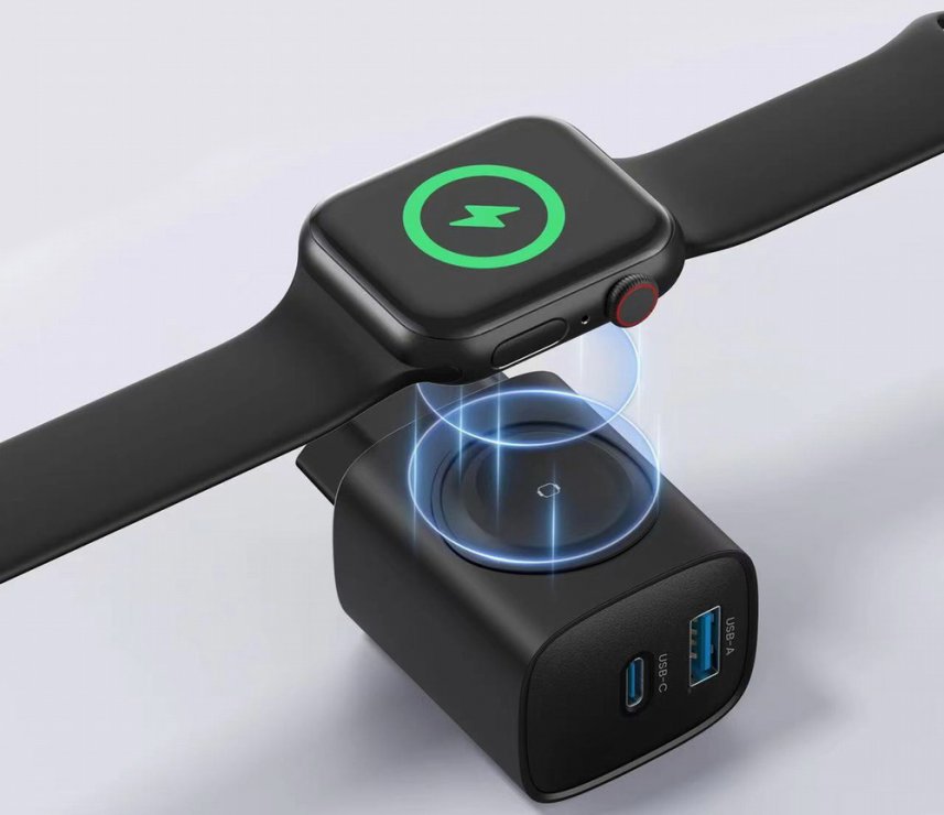 Imagine Incarcator priza USB-A + USB type C 22W + incarcare Apple Watch Negru, Gembird TA-UC-PDQCW20-01-BK