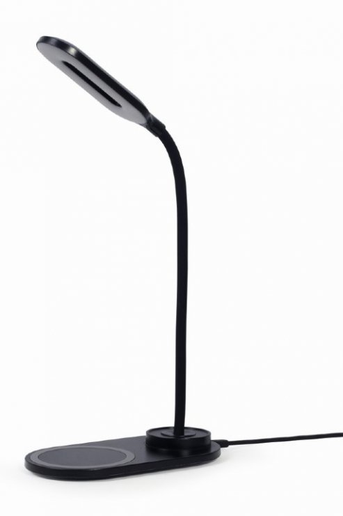 Imagine Lampa birou cu incarcare wireless 10W Negru, Gembird TA-WPC10-LED-01