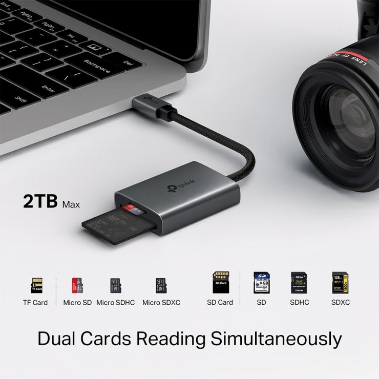 Imagine Cititor de carduri USB 3.0 type C la UHS II - SD/microSD 4.0, TP-LINK UA440C