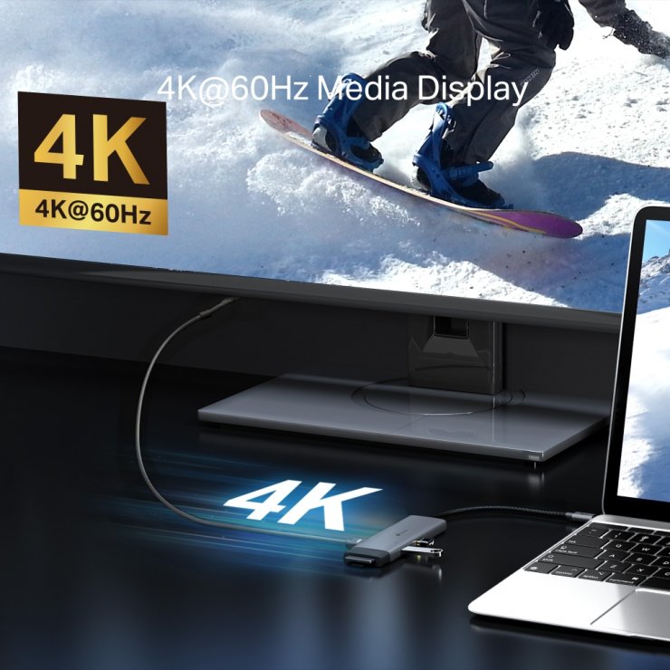 Imagine Docking station USB type C la HDMI 4K60Hz/USB type C/ 2 x USB-A + PD 100W, TP-LINK UH7020C