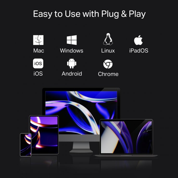 Imagine Docking station USB type C la HDMI 4K60Hz/USB type C/ 2 x USB-A + PD 100W, TP-LINK UH7020C