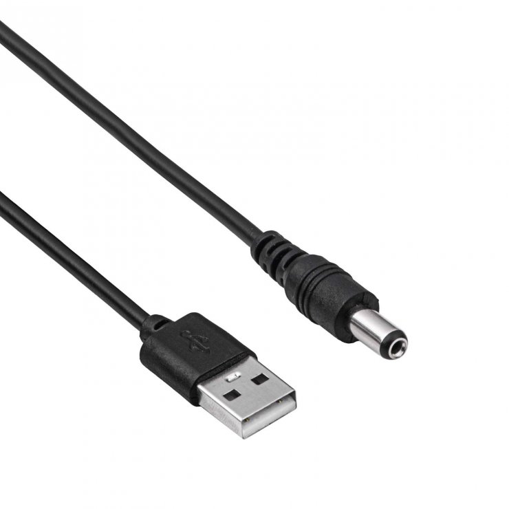 Imagine Cablu alimentare USB la DC 5.5 x 2.1mm 0.8m, AK-DC-01