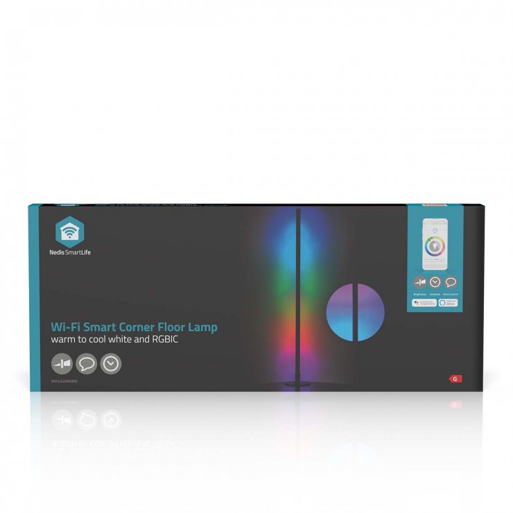 Imagine Lampa de colt LED RGB Smart WiFi 2700-6500K 180lm 10W, Nedis WIFILD20RGBW